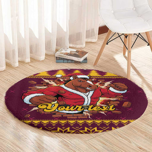 Jingle Broncos Jump Personalized Round Carpet Christmas Rugby League Spirit - Aussie Hoodie