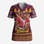 Jingle Broncos Jump Personalized Scrub Top Christmas Rugby League Spirit - Aussie Hoodie