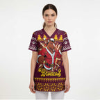 Jingle Broncos Jump Personalized Scrub Top Christmas Rugby League Spirit - Aussie Hoodie