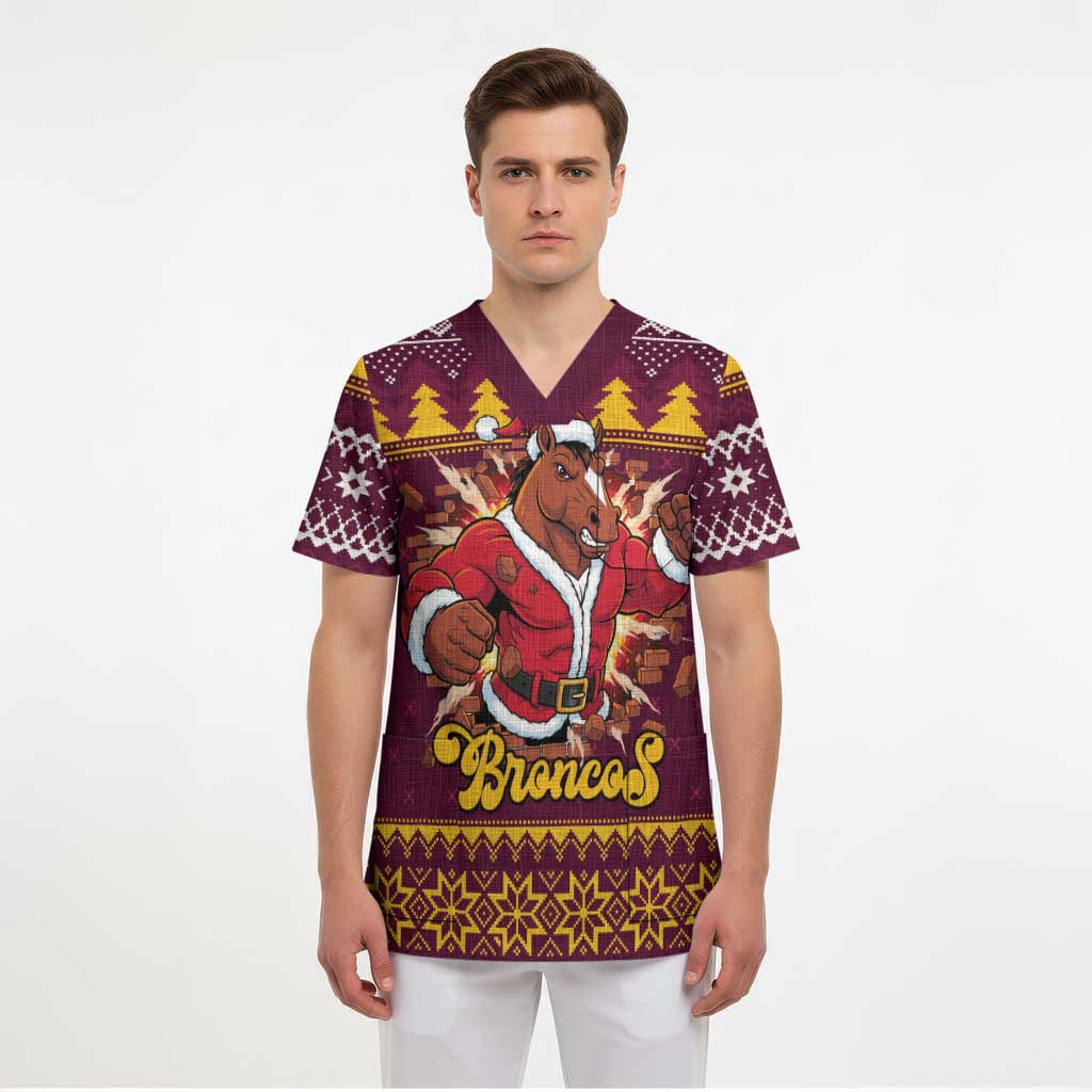Jingle Broncos Jump Personalized Scrub Top Christmas Rugby League Spirit - Aussie Hoodie