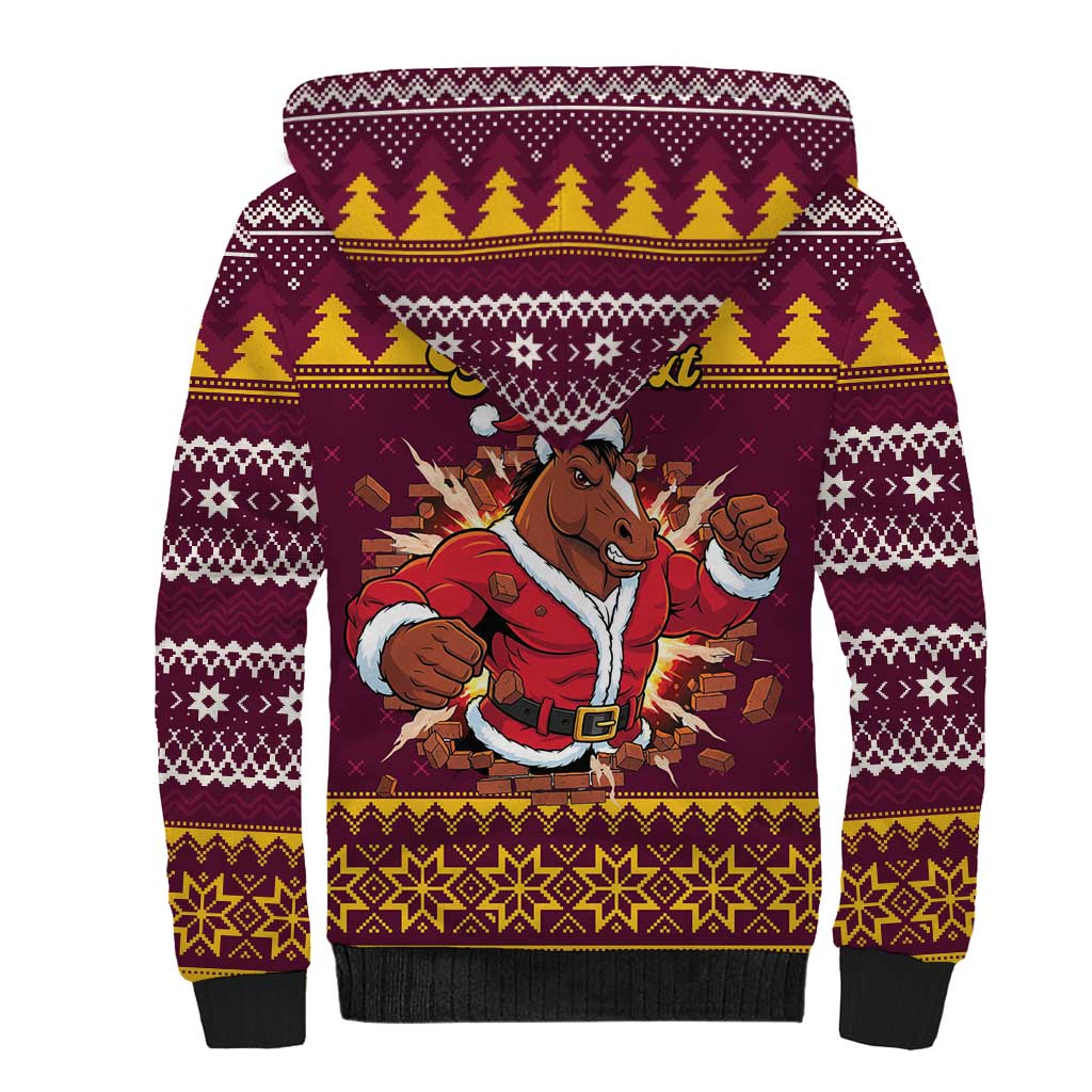 Jingle Broncos Jump Personalized Sherpa Hoodie Christmas Rugby League Spirit - Aussie Hoodie