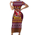 Jingle Broncos Jump Personalized Short Sleeve Bodycon Dress Christmas Rugby League Spirit - Aussie Hoodie