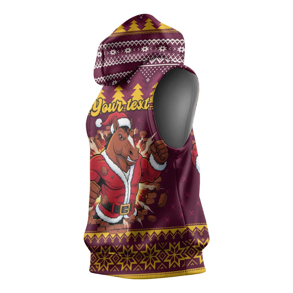 Jingle Broncos Jump Personalized Sleeveless Hoodie Christmas Rugby League Spirit - Aussie Hoodie
