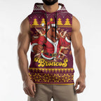 Jingle Broncos Jump Personalized Sleeveless Hoodie Christmas Rugby League Spirit - Aussie Hoodie