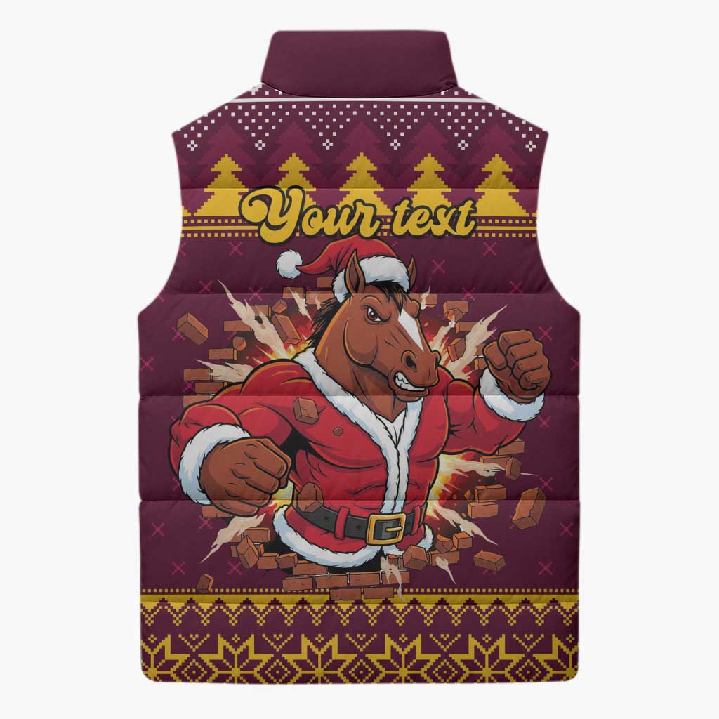 Jingle Broncos Jump Personalized Sleeveless Puffer Jacket Christmas Rugby League Spirit - Aussie Hoodie