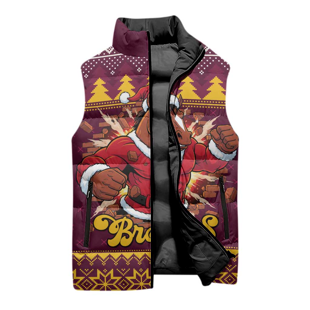 Jingle Broncos Jump Personalized Sleeveless Puffer Jacket Christmas Rugby League Spirit - Aussie Hoodie