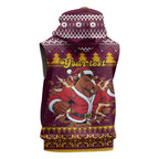 Jingle Broncos Jump Personalized Sleeveless Zip Hoodie Christmas Rugby League Spirit LT9