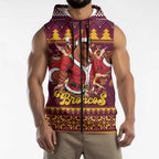 Jingle Broncos Jump Personalized Sleeveless Zip Hoodie Christmas Rugby League Spirit LT9