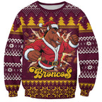 Jingle Broncos Jump Personalized Sweatshirt Christmas Rugby League Spirit - Aussie Hoodie