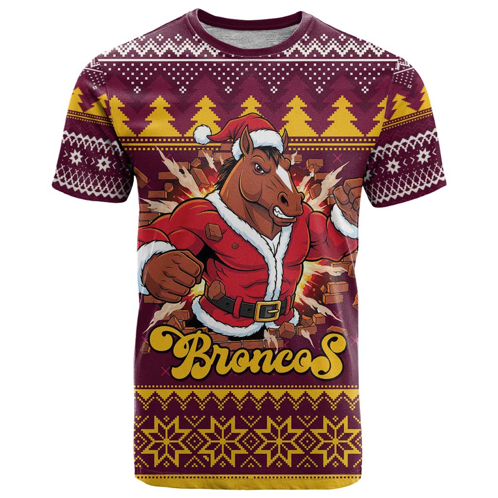 Jingle Broncos Jump Personalized T Shirt Christmas Rugby League Spirit - Aussie Hoodie
