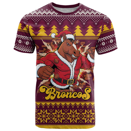 Jingle Broncos Jump Personalized T Shirt Christmas Rugby League Spirit - Aussie Hoodie