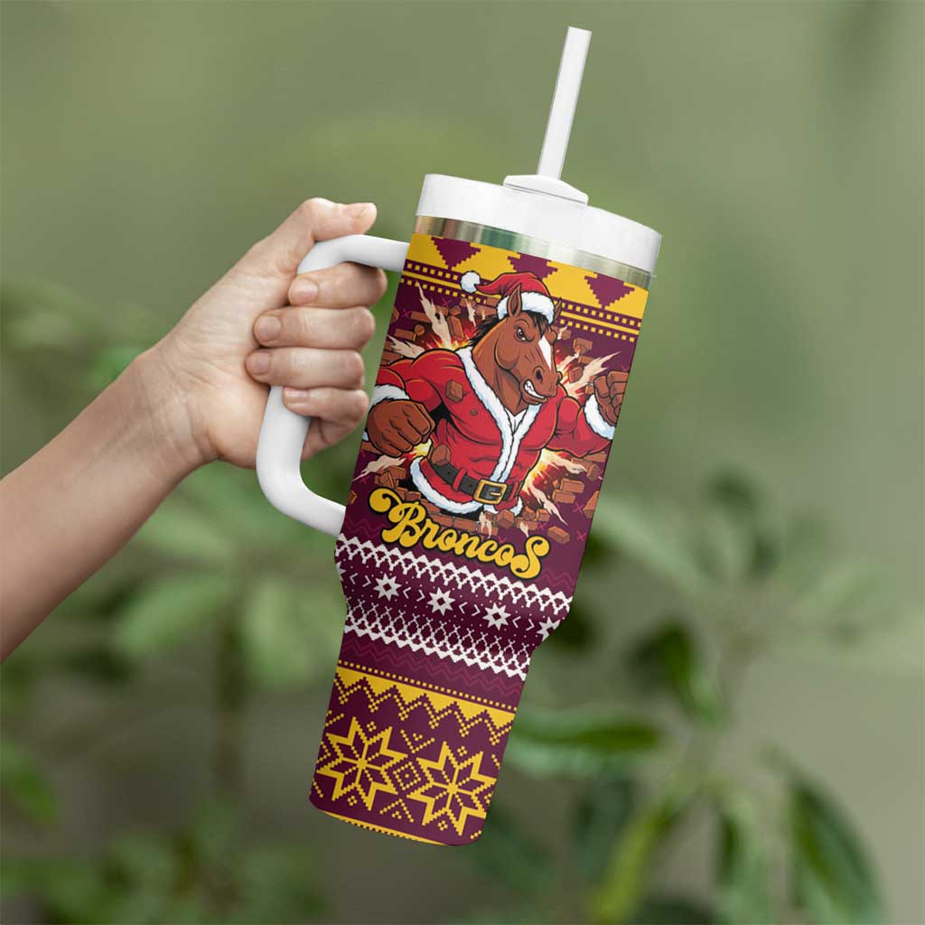 Jingle Broncos Jump Personalized Tumbler With Handle Christmas Rugby League Spirit - Aussie Hoodie