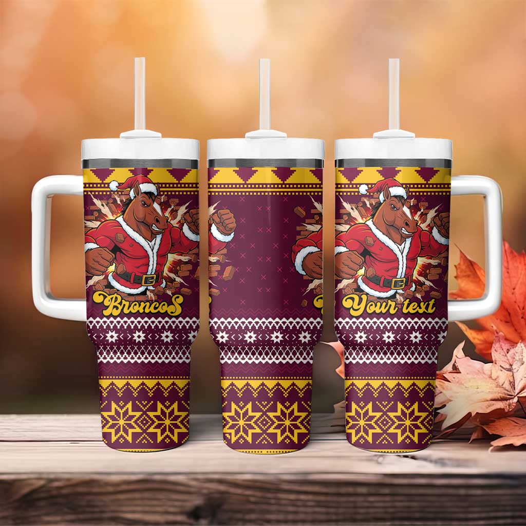 Jingle Broncos Jump Personalized Tumbler With Handle Christmas Rugby League Spirit - Aussie Hoodie
