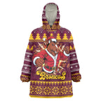 Jingle Broncos Jump Personalized Wearable Blanket Hoodie Christmas Rugby League Spirit - Aussie Hoodie