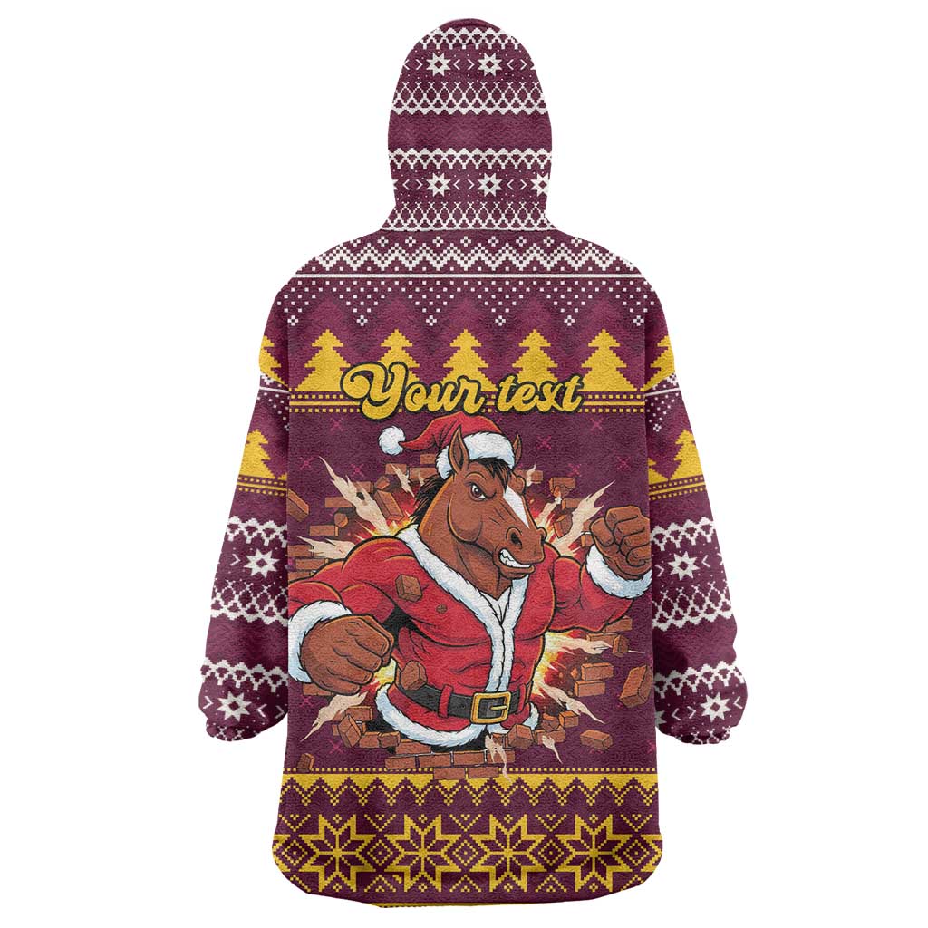 Jingle Broncos Jump Personalized Wearable Blanket Hoodie Christmas Rugby League Spirit - Aussie Hoodie