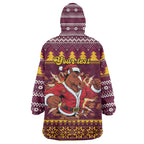 Jingle Broncos Jump Personalized Wearable Blanket Hoodie Christmas Rugby League Spirit - Aussie Hoodie