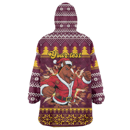 Jingle Broncos Jump Personalized Wearable Blanket Hoodie Christmas Rugby League Spirit - Aussie Hoodie