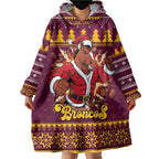 Jingle Broncos Jump Personalized Wearable Blanket Hoodie Christmas Rugby League Spirit - Aussie Hoodie