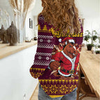 Jingle Broncos Jump Personalized Women Casual Shirt Christmas Rugby League Spirit - Aussie Hoodie