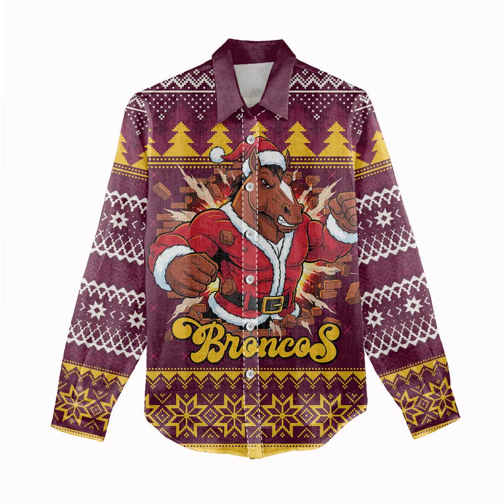 Jingle Broncos Jump Personalized Women Casual Shirt Christmas Rugby League Spirit - Aussie Hoodie