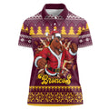 Jingle Broncos Jump Personalized Women Polo Shirt Christmas Rugby League Spirit - Aussie Hoodie
