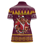 Jingle Broncos Jump Personalized Women Polo Shirt Christmas Rugby League Spirit - Aussie Hoodie