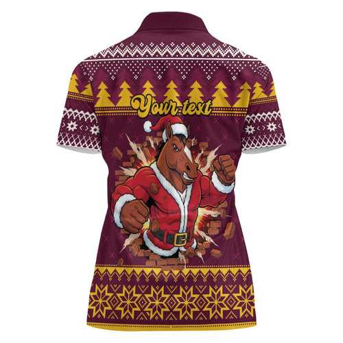 Jingle Broncos Jump Personalized Women Polo Shirt Christmas Rugby League Spirit - Aussie Hoodie