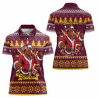 Jingle Broncos Jump Personalized Women Polo Shirt Christmas Rugby League Spirit - Aussie Hoodie