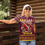 Jingle Broncos Jump Personalized Women Polo Shirt Christmas Rugby League Spirit - Aussie Hoodie