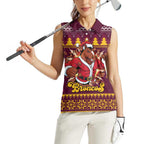 Jingle Broncos Jump Personalized Women Sleeveless Polo Shirt Christmas Rugby League Spirit - Aussie Hoodie