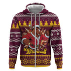 Jingle Broncos Jump Personalized Zip Hoodie Christmas Rugby League Spirit - Aussie Hoodie