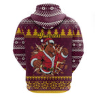Jingle Broncos Jump Personalized Zip Hoodie Christmas Rugby League Spirit - Aussie Hoodie