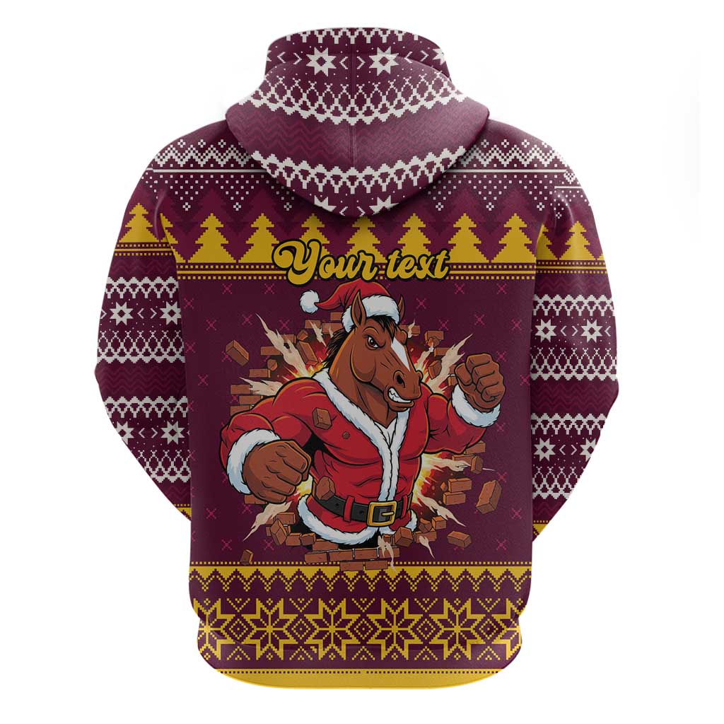 Jingle Broncos Jump Personalized Zip Hoodie Christmas Rugby League Spirit - Aussie Hoodie
