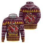 Jingle Broncos Jump Personalized Zip Hoodie Christmas Rugby League Spirit - Aussie Hoodie