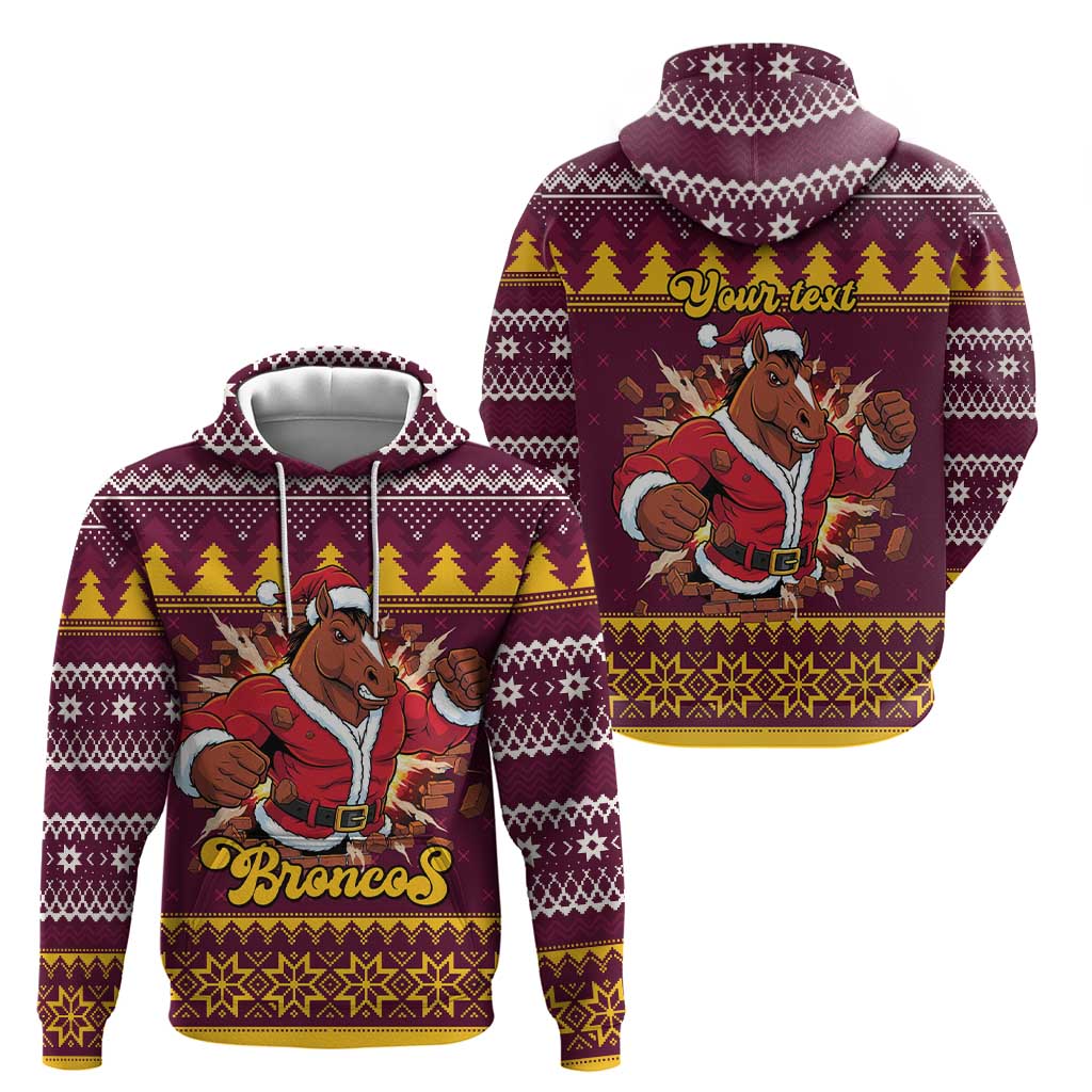 Jingle Broncos Jump Personalized Zip Hoodie Christmas Rugby League Spirit - Aussie Hoodie