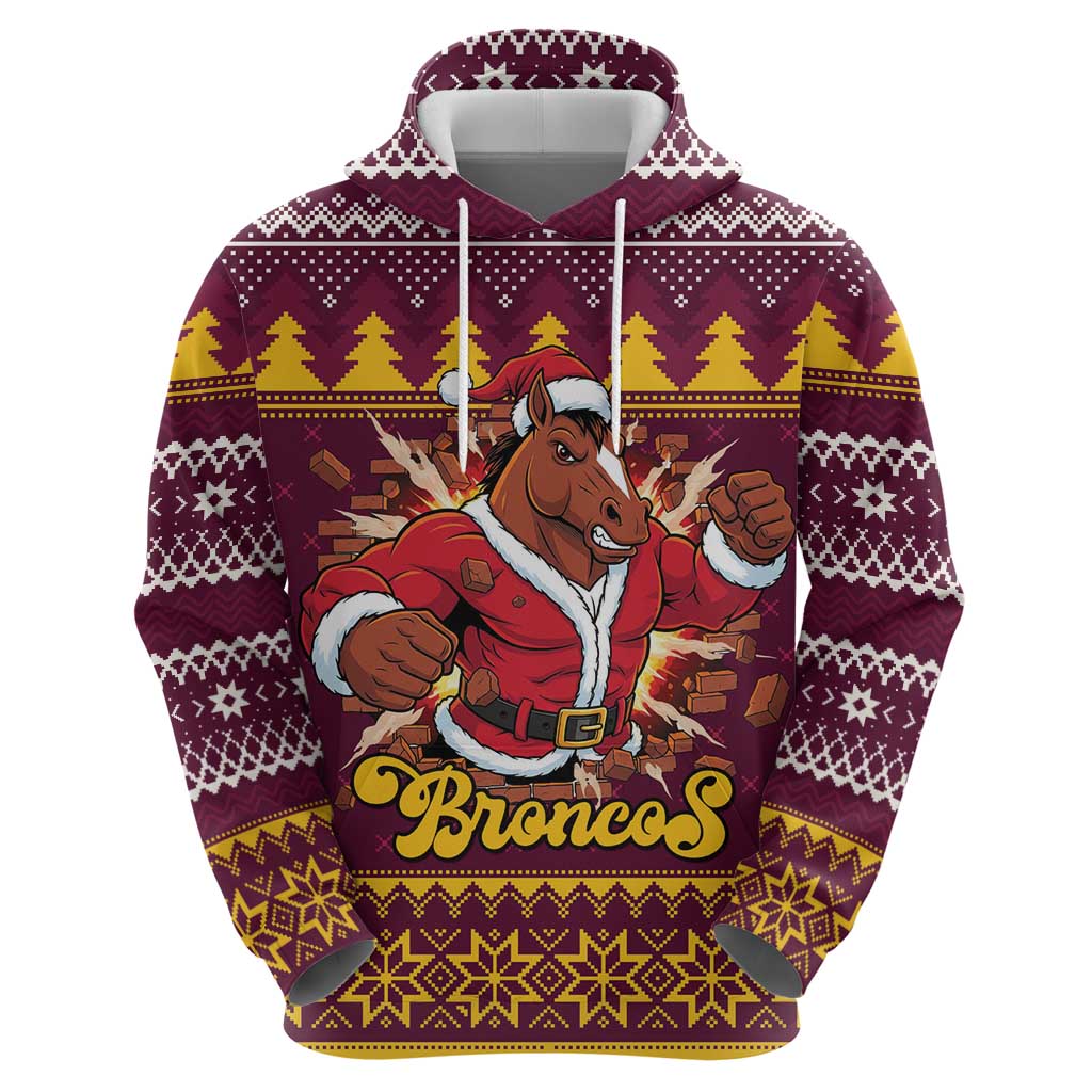 Jingle Broncos Jump Personalized Zip Hoodie Christmas Rugby League Spirit - Aussie Hoodie