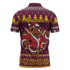Jingle Broncos Jump Personalized Zipper Polo Shirt Christmas Rugby League Spirit - Aussie Hoodie