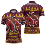 Jingle Broncos Jump Personalized Zipper Polo Shirt Christmas Rugby League Spirit - Aussie Hoodie