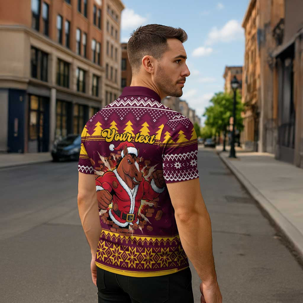 Jingle Broncos Jump Personalized Zipper Polo Shirt Christmas Rugby League Spirit - Aussie Hoodie