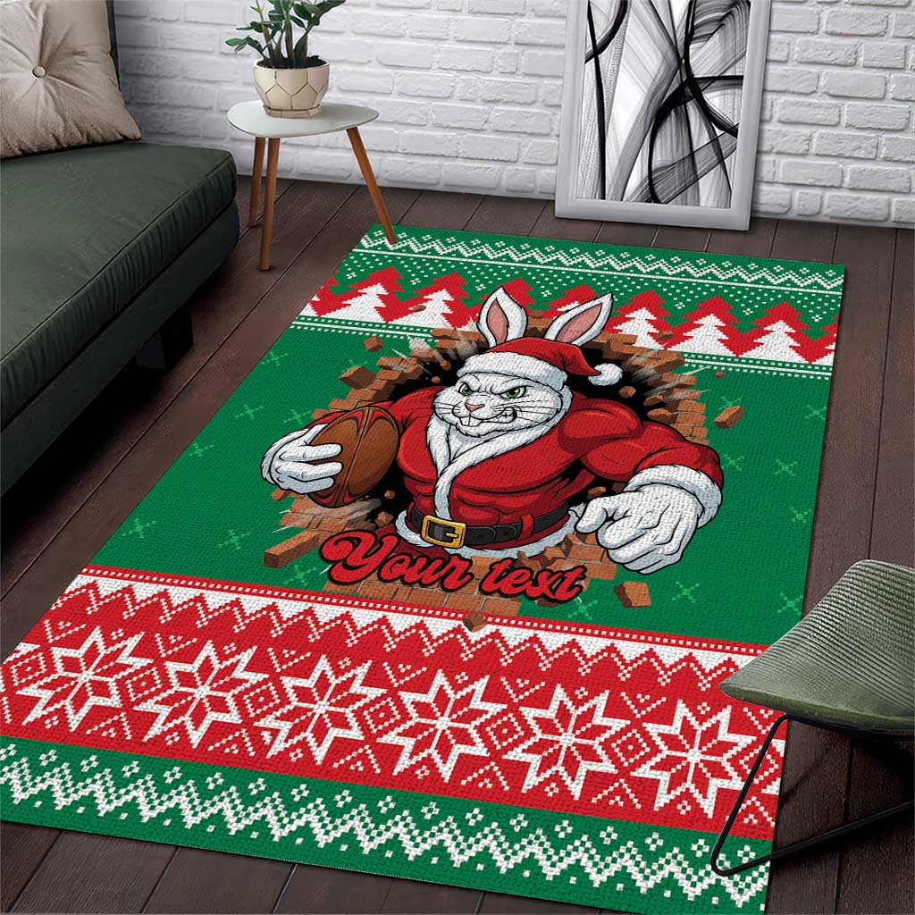 Jingle Rabbitohs Jump Personalized Area Rug Christmas Rugby League Spirit - Aussie Hoodie