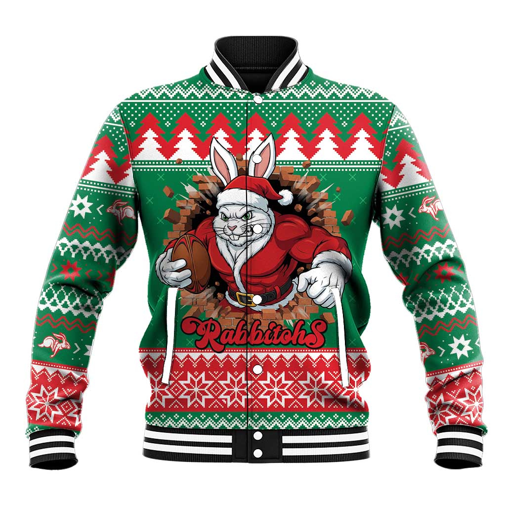 Jingle Rabbitohs Jump Personalized Baseball Jacket Christmas Rugby League Spirit - Aussie Hoodie