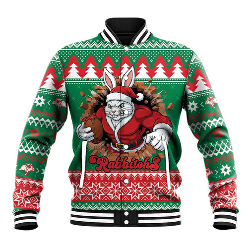 Jingle Rabbitohs Jump Personalized Baseball Jacket Christmas Rugby League Spirit - Aussie Hoodie