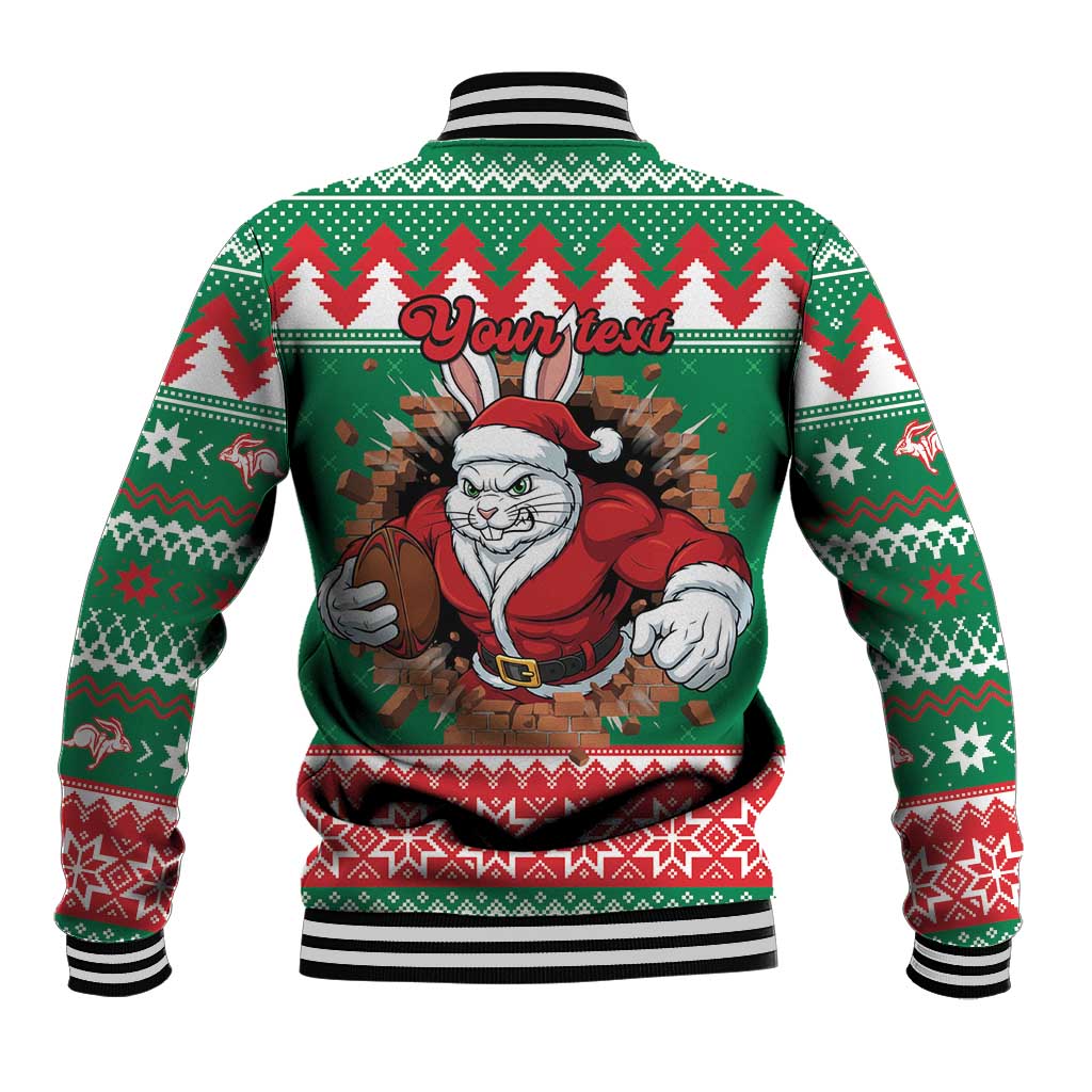 Jingle Rabbitohs Jump Personalized Baseball Jacket Christmas Rugby League Spirit - Aussie Hoodie