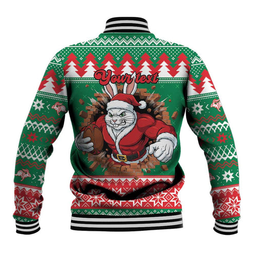 Jingle Rabbitohs Jump Personalized Baseball Jacket Christmas Rugby League Spirit - Aussie Hoodie