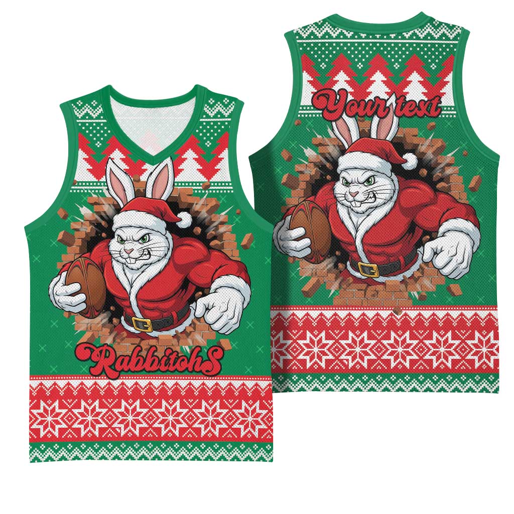 Jingle Rabbitohs Jump Personalized Basketball Jersey Christmas Rugby League Spirit - Aussie Hoodie