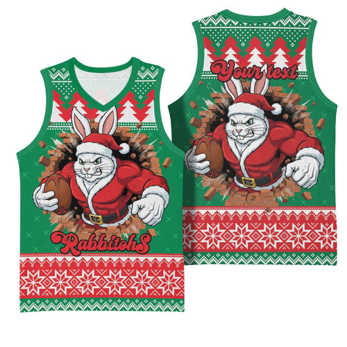 Jingle Rabbitohs Jump Personalized Basketball Jersey Christmas Rugby League Spirit - Aussie Hoodie