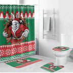 Jingle Rabbitohs Jump Personalized Bathroom Set Christmas Rugby League Spirit - Aussie Hoodie