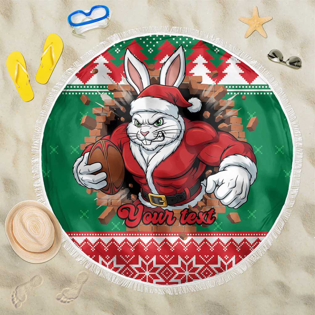 Jingle Rabbitohs Jump Personalized Beach Blanket Christmas Rugby League Spirit - Aussie Hoodie