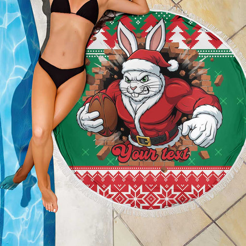 Jingle Rabbitohs Jump Personalized Beach Blanket Christmas Rugby League Spirit - Aussie Hoodie