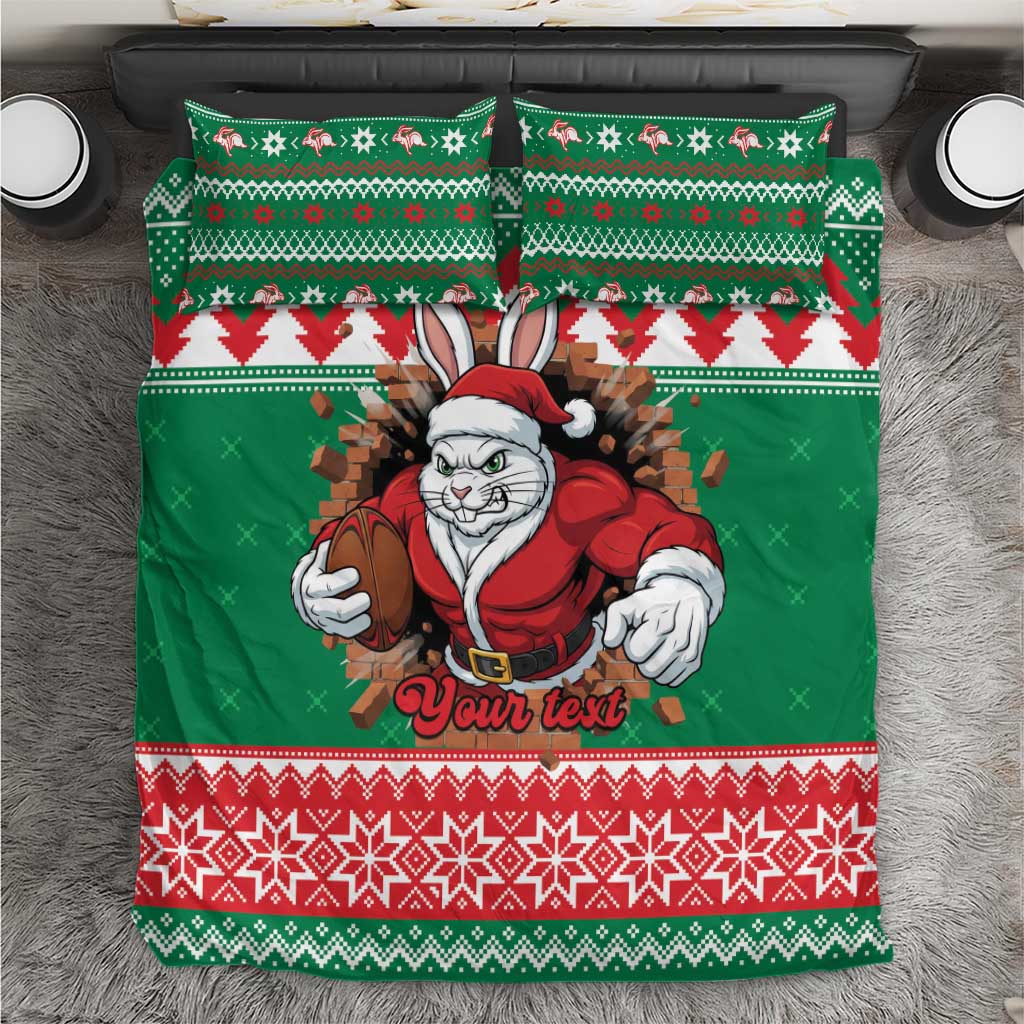Jingle Rabbitohs Jump Personalized Bedding Set Christmas Rugby League Spirit - Aussie Hoodie